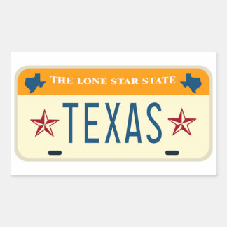 Texas License Plate, The Lone Star State Rectangular Sticker