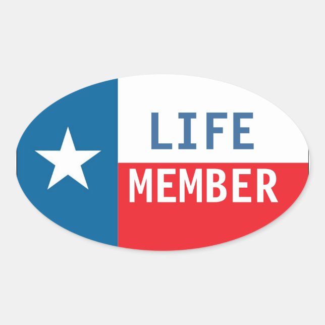Texas Life Member Round Bumper Sticker (Front)