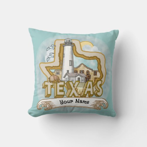 Texas Lighthouse custom name Pillow