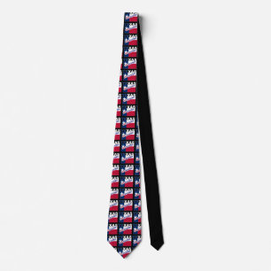 Texas Lockdown With Text And Flag Neck Tie