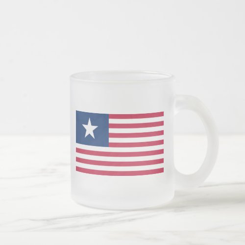 Texas Lone Star and Stripes Frosted Glass Coffee Mug