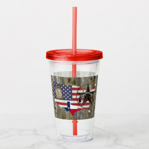 Texas Lone Star Dueling Pistols Most Wanted Sign Acrylic Tumbler