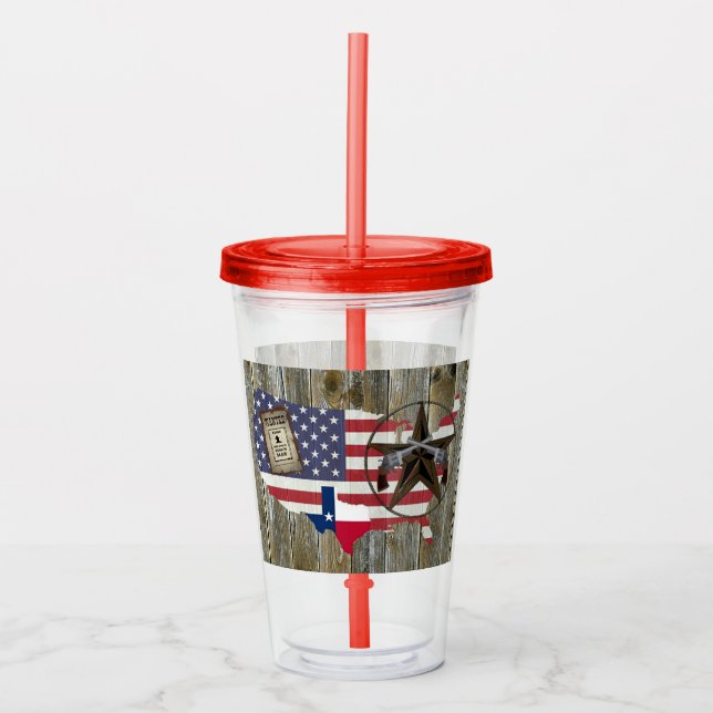 Texas Lone Star Dueling Pistols Most Wanted Sign Acrylic Tumbler (Front)