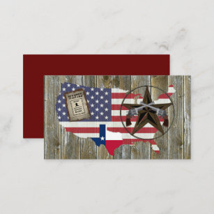 Texas Lone Star Dueling Pistols Most Wanted Sign Business Card