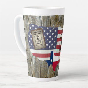 Texas Lone Star Dueling Pistols Most Wanted Sign Latte Mug