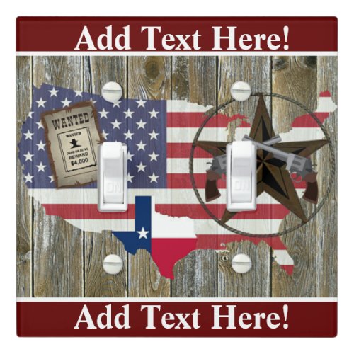 Texas Lone Star Dueling Pistols Most Wanted Sign Light Switch Cover