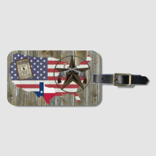 Texas Lone Star Dueling Pistols Most Wanted Sign Luggage Tag