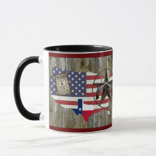 Texas Lone Star Dueling Pistols Most Wanted Sign Mug
