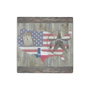 Texas Lone Star Dueling Pistols Most Wanted Sign S Stone Magnet