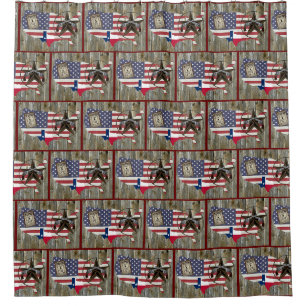 Texas Lone Star Dueling Pistols Most Wanted Sign Shower Curtain