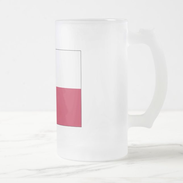Texas Lone Star Flag Frosted Glass Beer Mug (Right)
