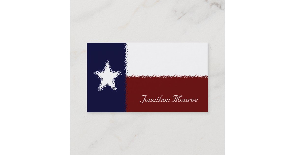 Texas Lone Star Flag Glass Effect Texan Business Card