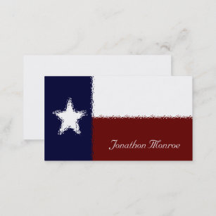 Texas Lone Star Flag Glass Effect Texan Business Card