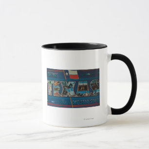 Texas (Lone-Star Flag)Large Letter Scenes Mug