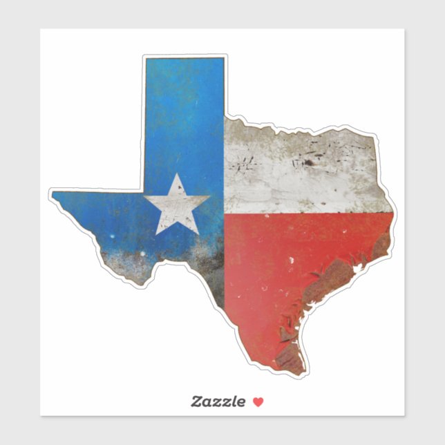 Texas, Lone Star, Flag, Map Sticker (Sheet)