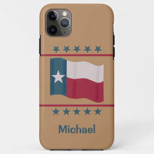 Texas Lone Star Flag Name Personalized Red Blue iPhone 11 Pro Max Case