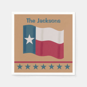 Texas Lone Star Flag Name Personalized Tan Napkins