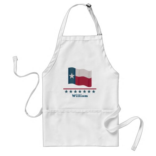 Texas Lone Star Flag Name Personalized White Adult Apron