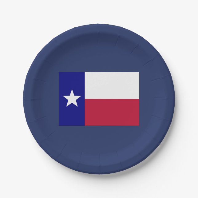 Texas Lone Star Flag Paper Plates (Front)