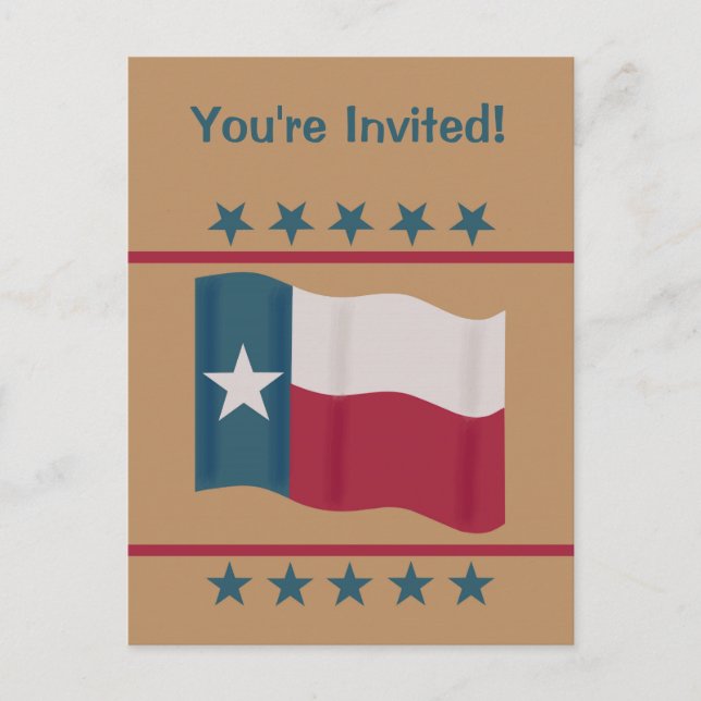 Texas Lone Star Flag Party Invite (Front)