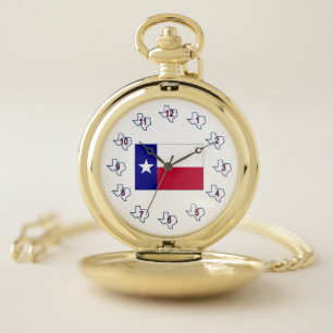 Texas Lone Star Flag Pocket Watch