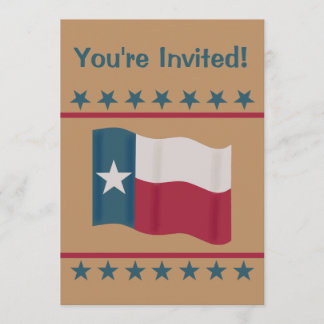 Texas Lone Star Flag Red White Blue Party Event Invitation