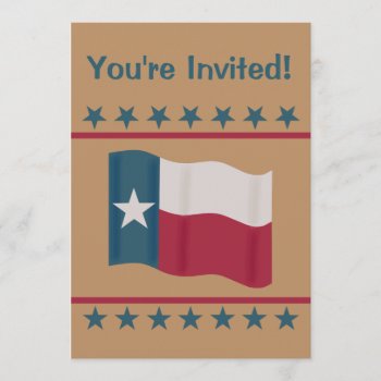 Texas Lone Star Flag Red White Blue Party Event Invitation by phyllisdobbs at Zazzle