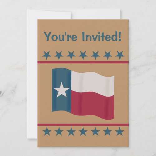 Texas Lone Star Flag Red White Blue Party Event Invitation