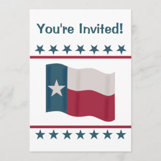 Texas Lone Star Flag Red White Blue Party Event Invitation