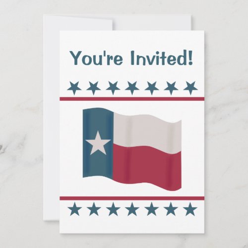 Texas Lone Star Flag Red White Blue Party Event Invitation