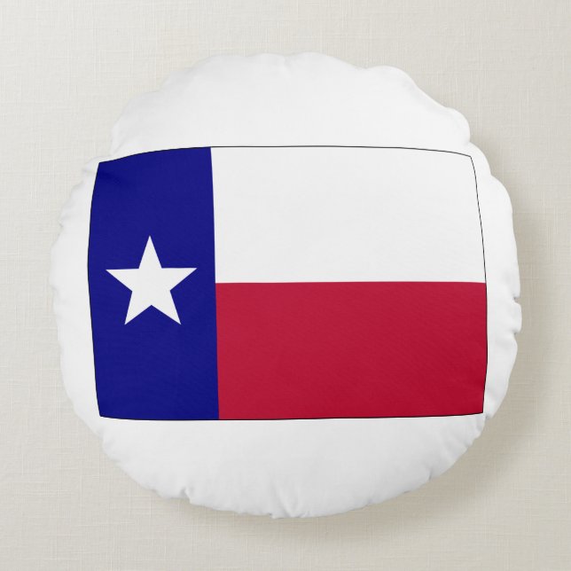 Texas Lone Star Flag Round Pillow (Front)