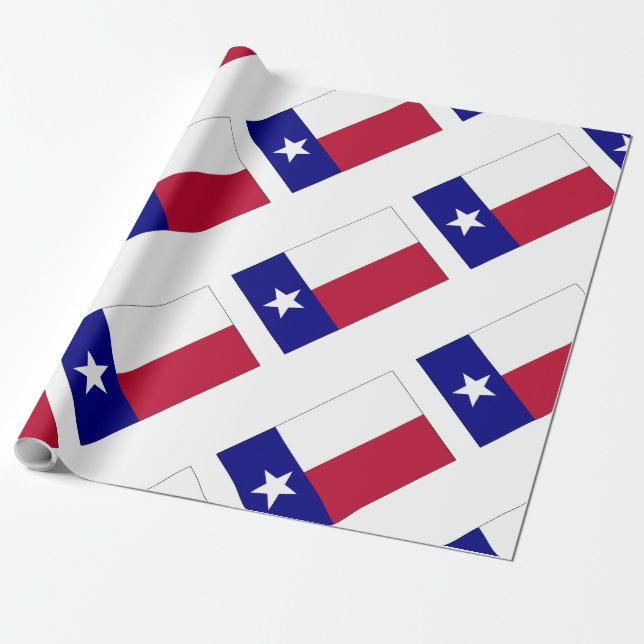 Texas Lone Star Flag Wrapping Paper (Unrolled)