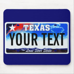 Texas lone star license plate mouse pad