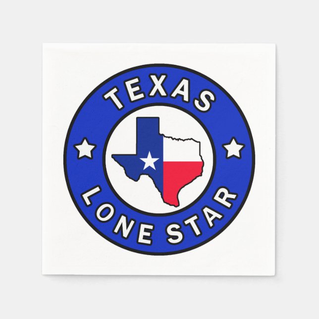 Texas Lone Star Paper Napkins (Front)