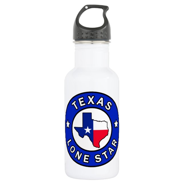Texas Lone Star Stainless Steel Water Bottle (Front)