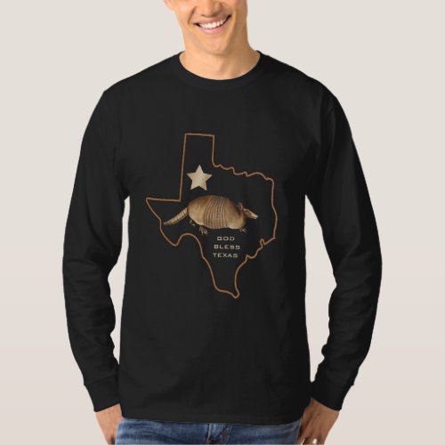 Texas Lone Star State Armadillo Memorabilia T_Shirt