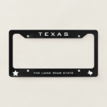 Texas Lone Star State Black License Plate Frame