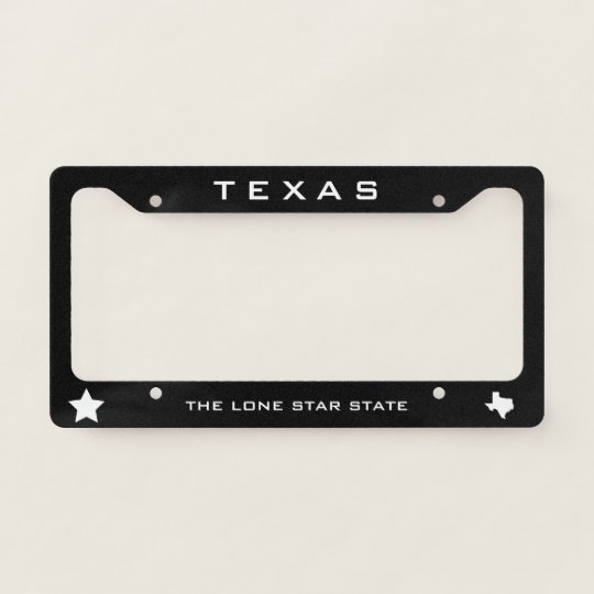 Texas Lone Star State Black License Plate Frame