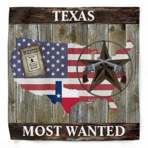 Texas Lone Star State Dueling Pistols Most Wanted Bandana