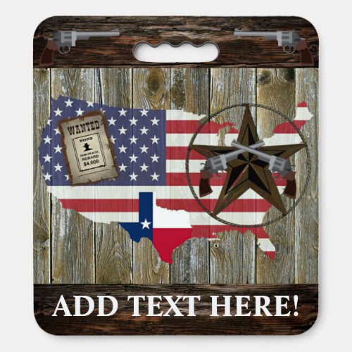 Texas Lone Star State Dueling Pistols Most Wanted  Seat Cushion