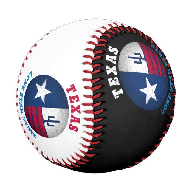 TEXAS LONE STAR STATE FLAG BASEBALL (Angled)
