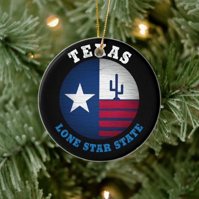TEXAS LONE STAR STATE FLAG CERAMIC ORNAMENT (Tree)