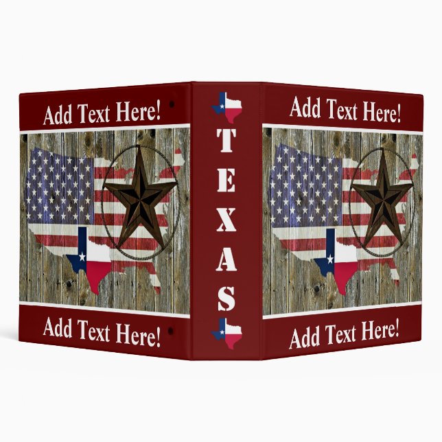 Texas Lone Star State Flag Map 3 Ring Binder (Background)
