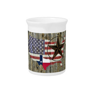 Texas Lone Star State Flag Map Beverage Pitcher