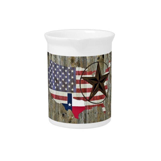 Texas Lone Star State Flag Map Beverage Pitcher (Front)