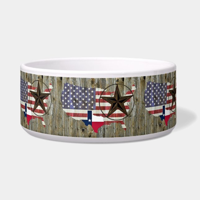 Texas Lone Star State Flag Map Bowl (Front)