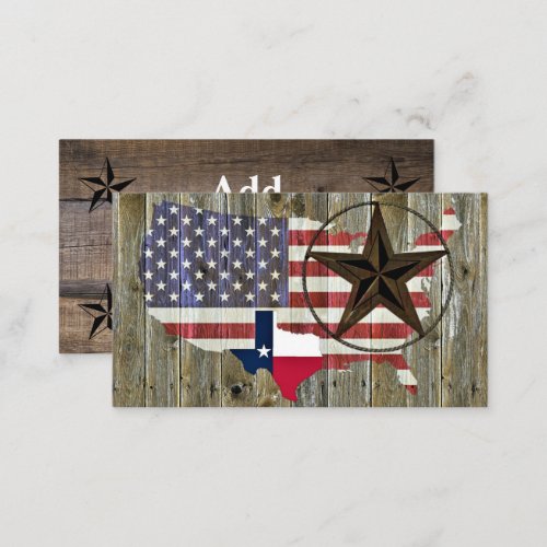 Texas Lone Star State Flag Map Business Card