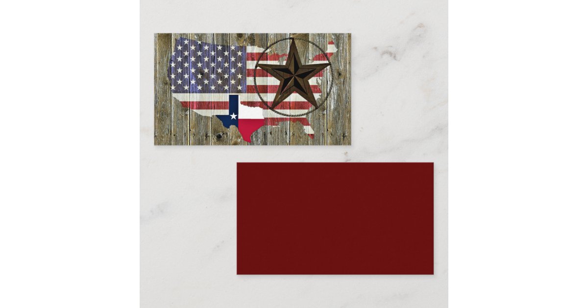 Texas Lone Star State Flag Map Business Card | Zazzle