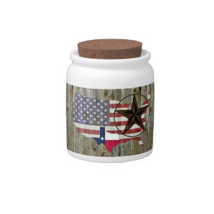 Texas Lone Star State Flag Map Candy Jar