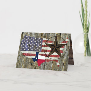 Texas Lone Star State Flag Map Card
